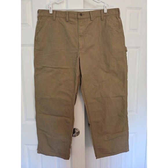 Carhartt B11-CML Washed Duck Work Dungaree Pants Cotton Camel Tan Men's 44x30 - Picture 2 of 6